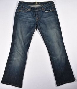 7 For All Mankind "Ankle Skinny" Blue Denim Medium Wash Jeans, Size 30